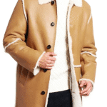 Men’s Tan Leather Shearling Coat