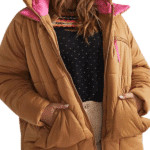 Chicago Fire S10 Sylvie Brett Tan and Pink Puffer Jacket