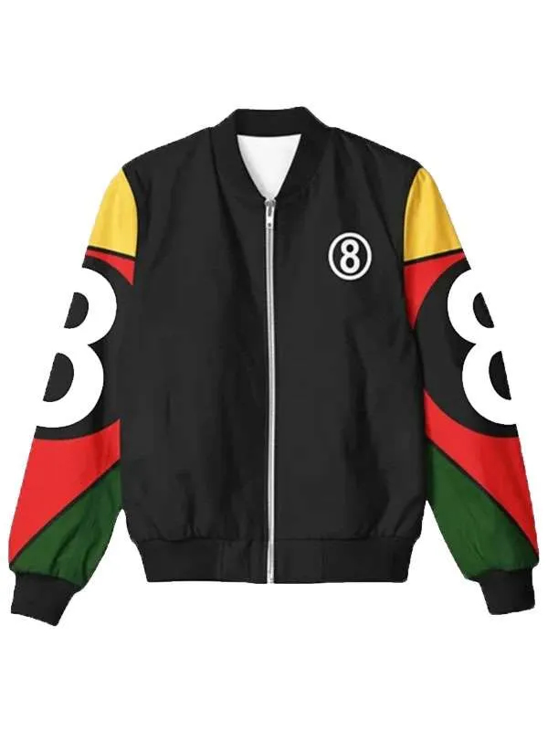 8 Ball 90s Black Bomber Jacket