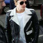Justin Bieber Black and White Leather Jacket