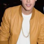 Justin Bieber Brown Bomber Leather Jacket