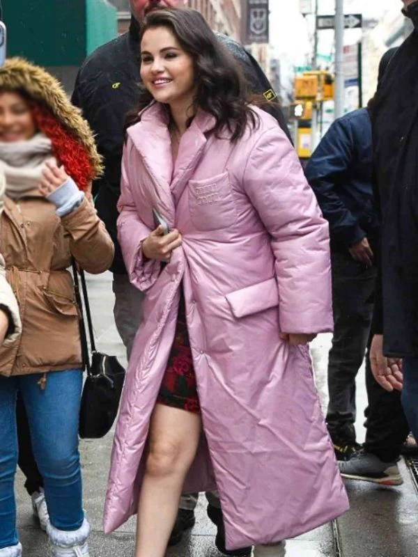 Selena Gomez Only Murders in the Building S03 Pink Puffer Coat