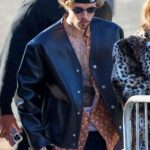 Super Bowl 2024 Justin Bieber Black Leather Jacket